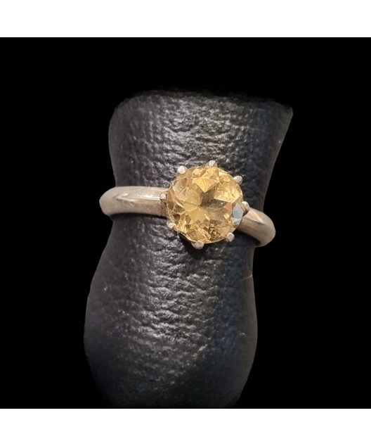 Bague Citrine naturelle Argent 925 Taille 53