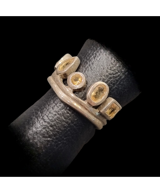 Bague Citrine naturelle Argent 925 Taille 52