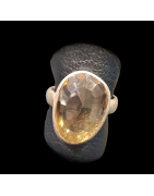 Bague Citrine Naturelle Argent 925 Taille 60
