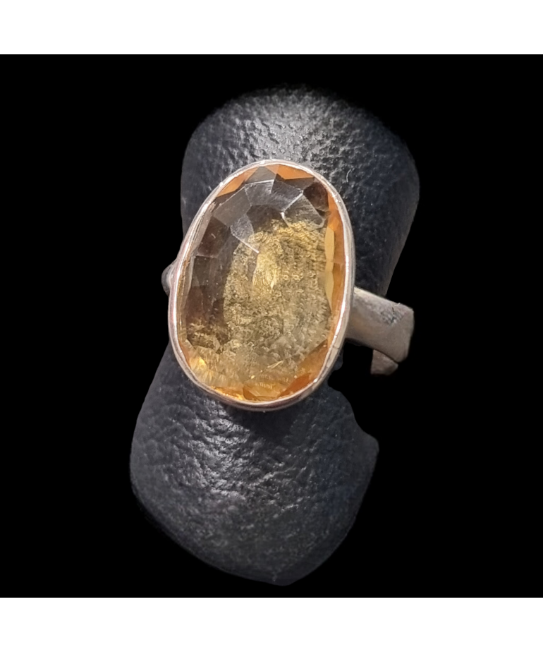 Bague Citrine naturelle Argent 925 Taille 57