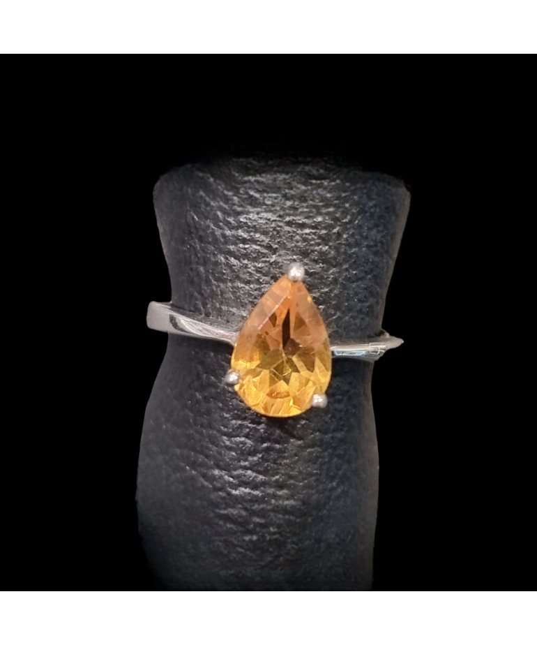 Bague Citrine naturelle Argent 925 Taille 54