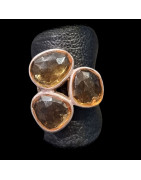 Bague Citrine Naturelle Argent 925 Taille 57