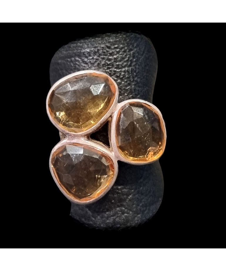 Bague Citrine Naturelle Argent 925 Taille 57