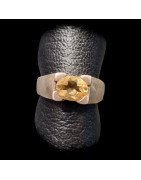 Bague Citrine naturelle Argent 925 Taille 59