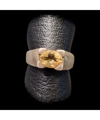 Bague Citrine naturelle Argent 925 Taille 59