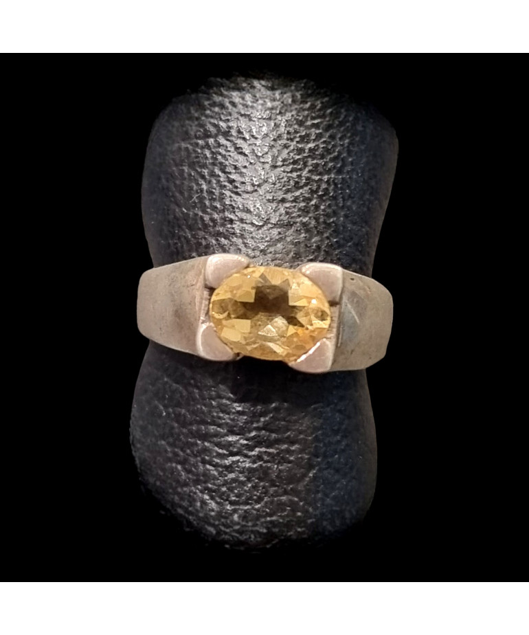 Bague Citrine naturelle Argent 925 Taille 59
