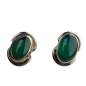 Boucles Agate verte sertie argent 925