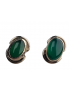 Boucles Agate verte sertie argent 925