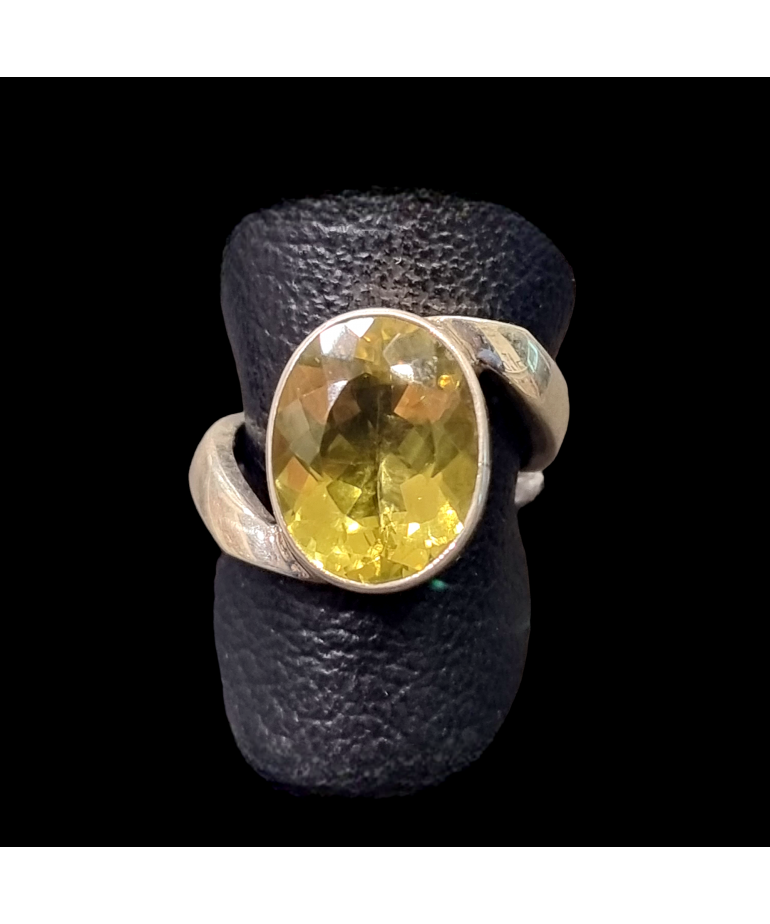 Bague Quartz Vert  925 Argent 925 Taille 59