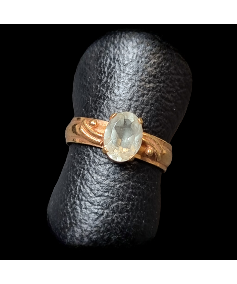 Bague Aigue marine Plaquée or Taille 59