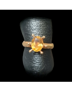 Bague Citrine naturelle Argent 925 Taille 57