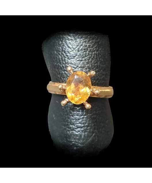 Bague Citrine naturelle Argent 925 Taille 57