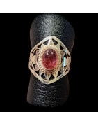 Bague Tourmaline rose Argent 925 Taille 52