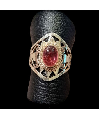 Bague Tourmaline rose Argent 925 Taille 52