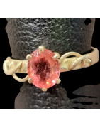 Bague Tourmaline rose Argent 925 Taille 53