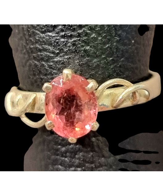 Bague Tourmaline rose Argent 925 Taille 53