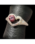 Bague Tourmaline rose Cœur Argent 925