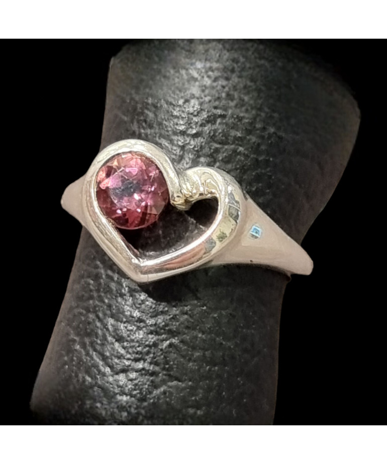 Bague Tourmaline rose Cœur Argent 925