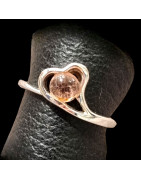 Bague Tourmaline rose Cœur Argent 925 Taille 55