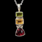 Pendentif Grenat Citrine Péridot Argent 925 avec chaîne