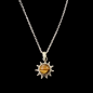 Pendentif Œil de tigre Soleil Argent 925 avec chaîne