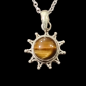 Pendentif Œil de tigre Soleil Argent 925 avec chaîne
