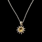 Pendentif Citrine Soleil Argent 925 avec chaîne