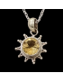 Pendentif Citrine Soleil Argent 925 avec chaîne