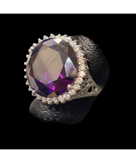 Bague Zirconium Métal rhodié Taille 57