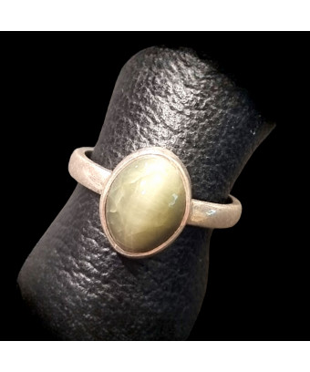 Bague Tourmaline Œil de chat Argent 925 Taille 55