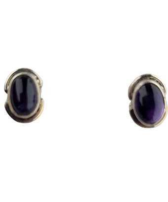 Boucles Améthyste sertie Argent 925