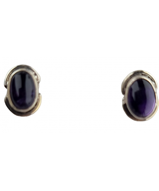 Boucles Améthyste sertie Argent 925