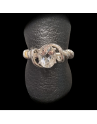 Bague Cristal de roche Argent 925 Taille 58