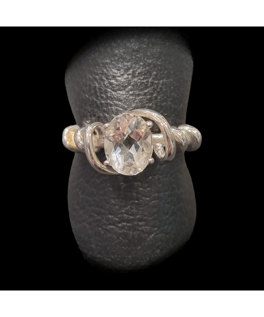 Bague Cristal de roche Argent 925 Taille 58