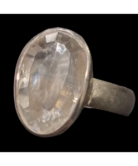 Bague Cristal de roche Argent 925 Taille 56