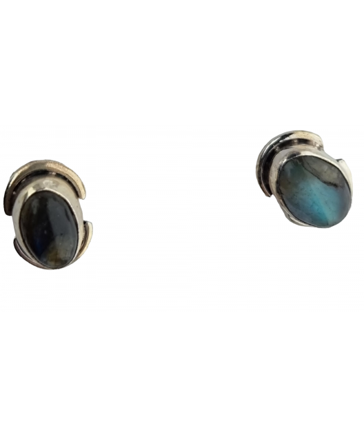 Boucles Labradorite sertie Argent 925