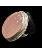 Bague Quartz rose argent 925 Taille 56