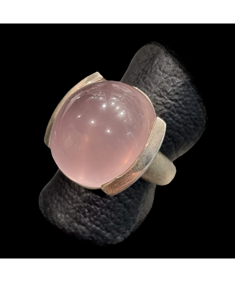 Bague Quartz rose argent 925 Taille 53