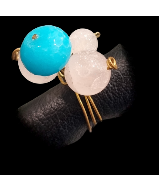 Bague Quartz rose Laiton Taille 55