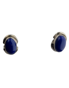 Boucles Lapis-lazuli serties Argent 925