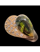 Bague Zirconium Bronze plaqué or Taille 54