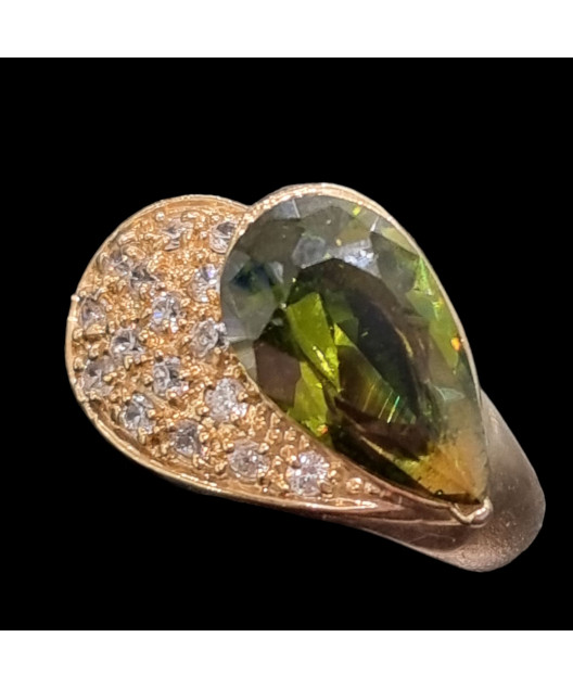 Bague Zirconium Bronze plaqué or Taille 54