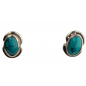 Boucles Turquoise sertie argent 925