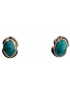 Boucles Turquoise sertie argent 925