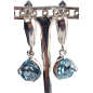 Boucles Topaze bleue griffée argent 925