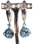 Boucles Topaze bleue griffée argent 925