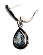 Boucles Topaze bleue sertie argent 925