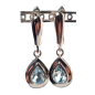 Boucles Topaze bleue sertie argent 925
