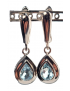 Boucles Topaze bleue sertie argent 925