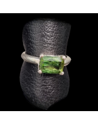 Bague tourmaline verte argent 925 taille 59